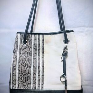 Calvin Klein Large  Monochrome Snake Print Tote